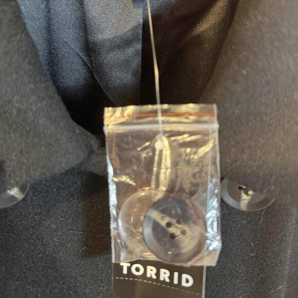 Torrid Size 6 Black Wool-Blend Military Fit & Flare Coat, Black, NWT - Picture 9 of 16